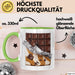 Schokoladenliebhaber Tasse Geschenkidee für Naschkatzen Grün Trendation