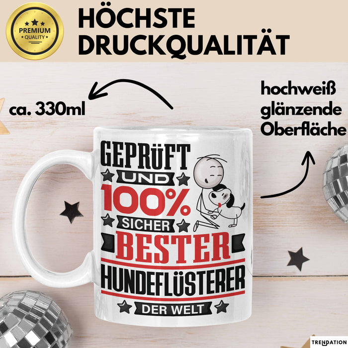 Hundeflüsterer Geschenk Lustiger Spruch für Hundeflüsterer Geschenkidee Bester Hundeflüsterer Der Welt Weiß Trendation