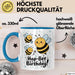 Geburtstagsfeier Bienen Tasse Geschenk Lustige Geschenkidee Spruch Hap Bee Geburtstag Blau Trendation