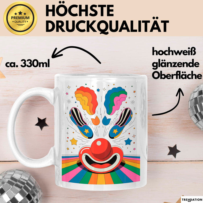 Clown Tasse Geschenk Lustige Geschenkidee Spruch Für Zirkus Humor Liebhaber Weiß Trendation