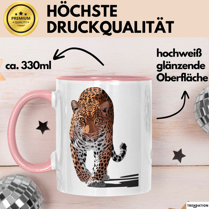 Leopard Tier Tasse Geschenk Lustige Geschenkidee Spruch Rosa Trendation
