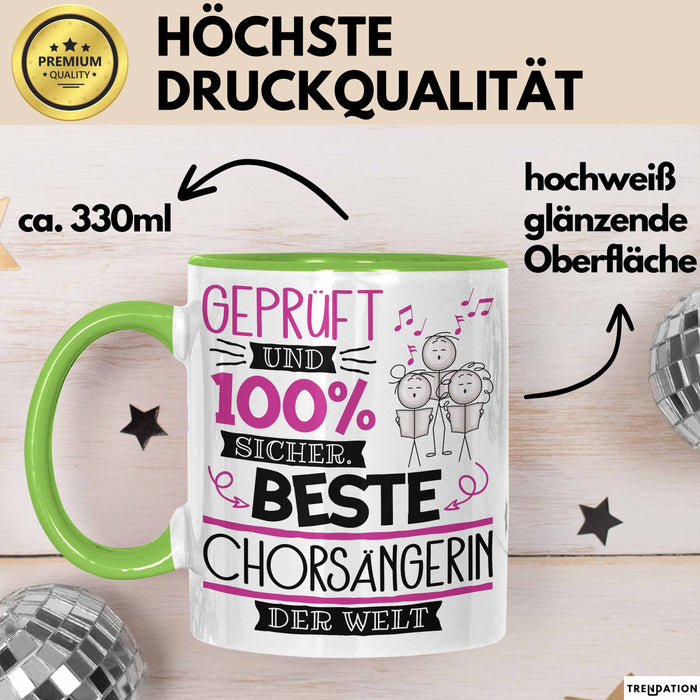 Chorsängerin Geschenk Becher Tasse Gott Schuf Alle Menschen Gleich Nur Die Besten Durfeten Chorsängerin Werden Geschenkidee Lustig Grün Trendation