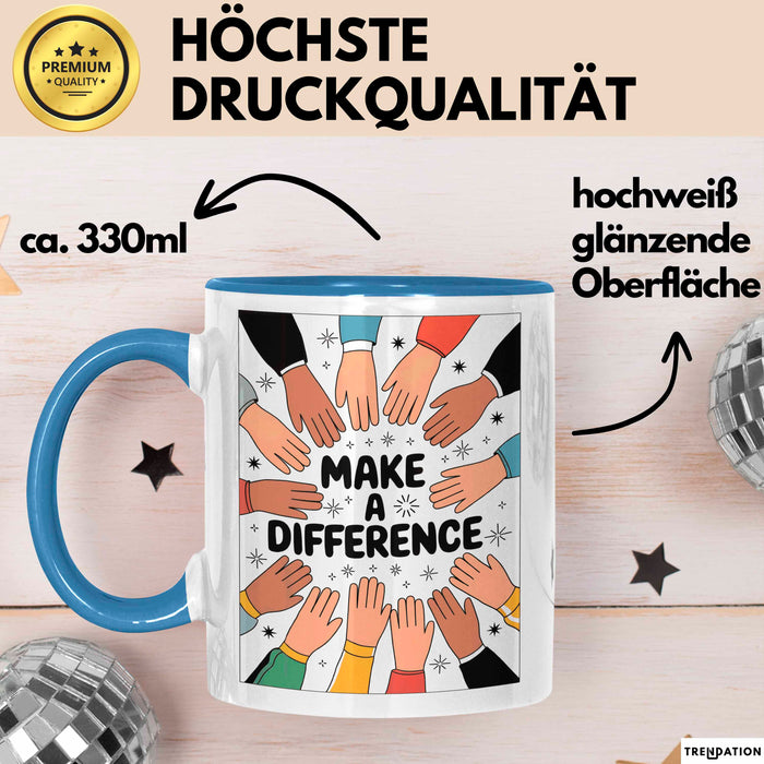 Freiwilliger Tasse Geschenk Lustige Geschenkidee Spruch Für Veränderungs Macher Blau Trendation