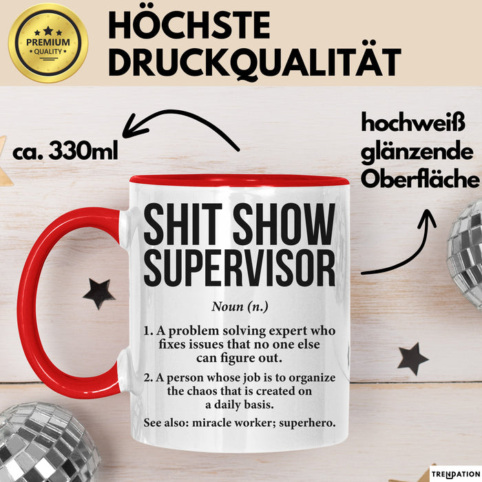 Chef Tasse Geschenk Shit Show Supervisor Geschenkidee Lustig Beruf