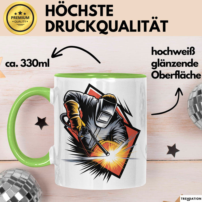 Schweißer Tasse Geschenkidee Schweißprofi Lustiger Spruch Geschenkidee Lustig Grün Trendation