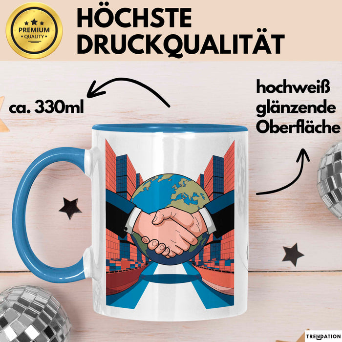 Import Export Händler Tasse Geschenk Lustige Geschenkidee Spruch Für Globale Händler Blau Trendation