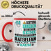 Rätselfan Geschenk Tasse Lustiger Spruch Erheben Sie Sich Der Rätselfan Betritt den Raum Rot Trendation