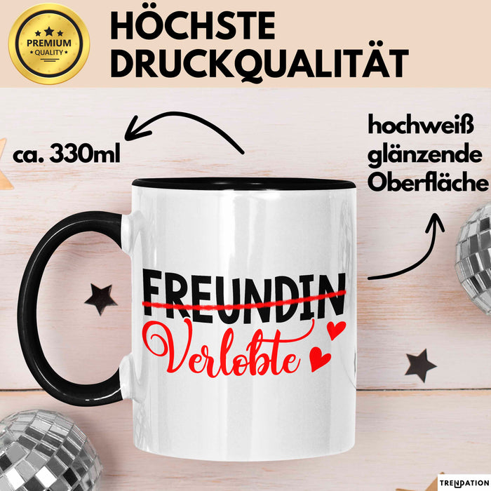 Verlobt Verlobung Verlobter Tasse Becher Geschenk Lustige Geschenkidee Spruch Verlobte Trendation