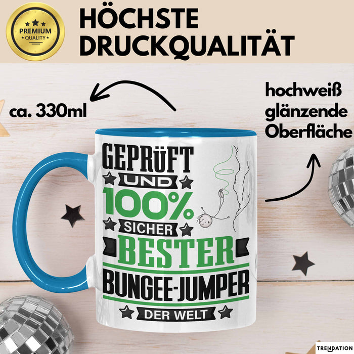 Bungee-Jumper Geschenk Lustiger Spruch für Bungee-Jumper Geschenkidee Bester Bungee-Jumper Der Welt Blau Trendation