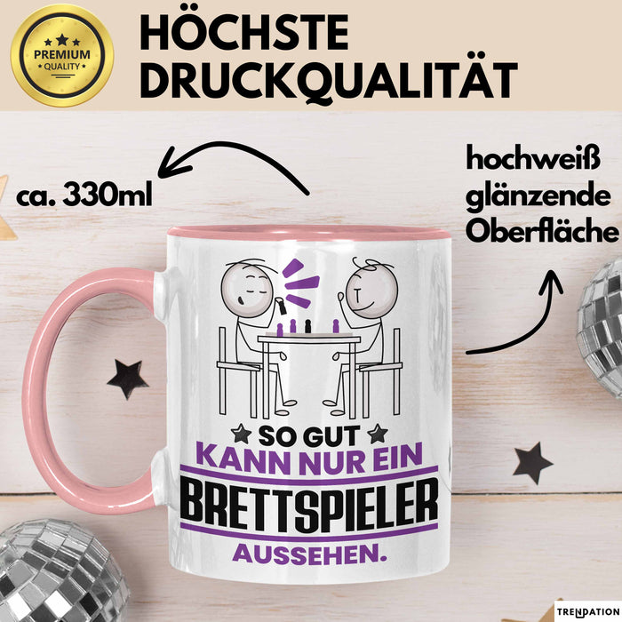 Brettspieler Geschenk Tasse So Gut Kann Nur Ein Brettspieler Aussehen Geschenkidee Kaffee-Becher Rosa Trendation