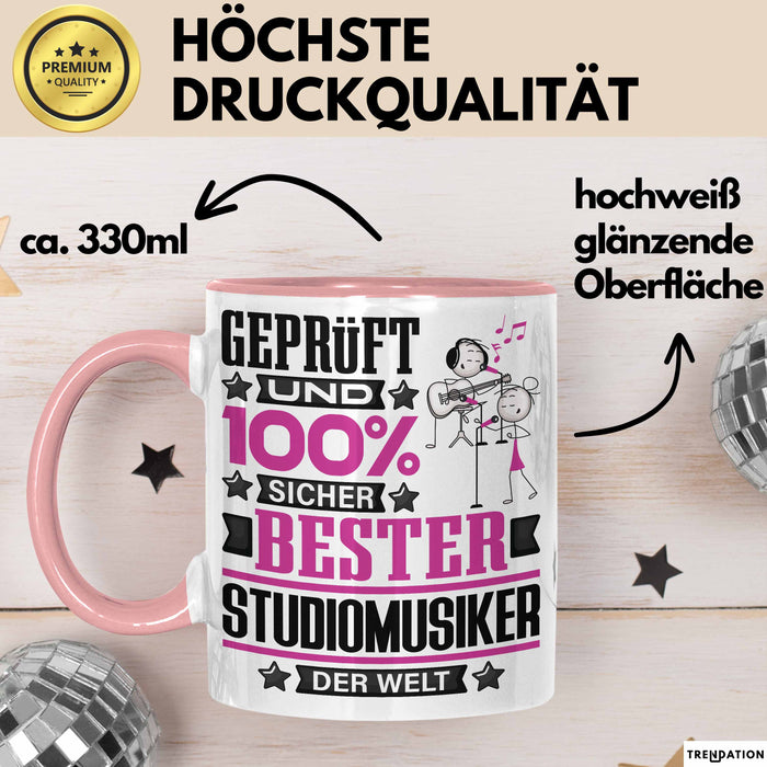 Studiomusiker Geschenk Lustiger Spruch für Studiomusiker Geschenkidee Bester Studiomusiker Der Welt Rosa Trendation