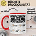 Norddeutsche Tasse Geschenk Windstärken Schaf Kaffee-Becher Geschenkidee Rot Trendation