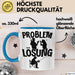 Angler Tasse Geschenk für Fischer Angler Männer Geschenkidee Problem und Lösung Angeln Spruch Blau Trendation