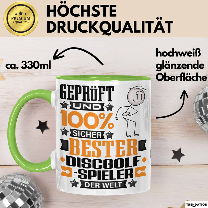 Discgolf-Spieler Geschenk Lustiger Spruch für Discgolf-Spieler Geschenkidee Bester Discgolf-Spieler Der Welt Grün Trendation