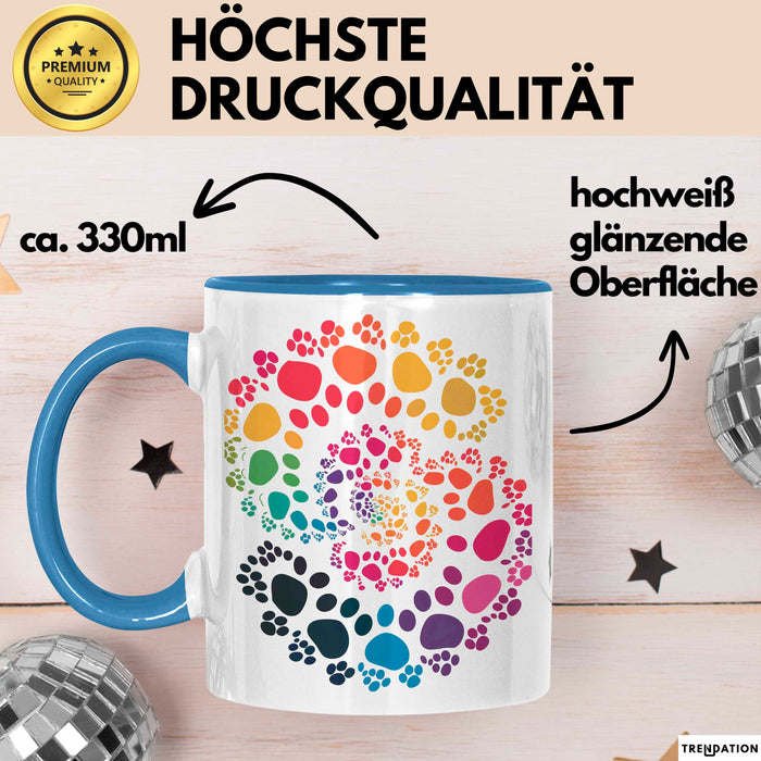 Hund Tierliebhaber Tasse Geschenk Lustige Geschenkidee Spruch Blau Trendation
