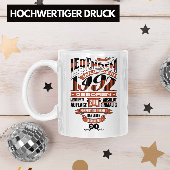 TRENDATION 30. Geburtstag Tasse Frau Mann Geschenk 30er Geschenkidee 30 Mutter Vater Weiß Trendation