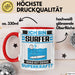Surfer Tasse Geschenk für Surfer Geburtstag Lustiger Spruch Kaffee-Becher Was Ist Deine Superkraft Rot Trendation