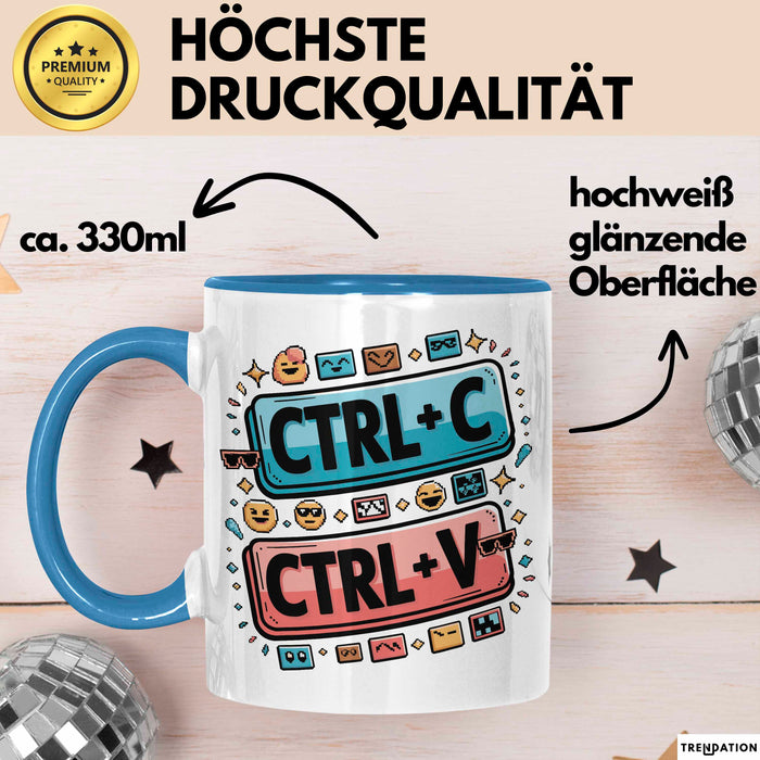 Meme Süchtiger Tasse Geschenkidee für virale Humor Fans Blau Trendation