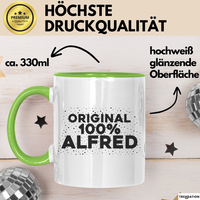 Alfred Tasse Original 100% Alfred Geschenk Grün Trendation