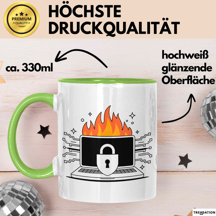 Cybersecurity Experte Tasse Geschenk Lustige Geschenkidee Spruch Für Sicherheits Profis Grün Trendation