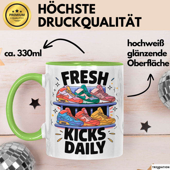 Sneakerhead Tasse Geschenk Lustige Geschenkidee Spruch Für Schuh Sammler Grün Trendation