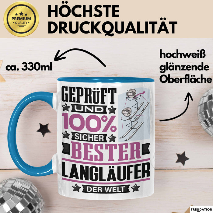 Langläufer Geschenk Lustiger Spruch für Langläufer Geschenkidee Bester Langläufer Der Welt Blau Trendation