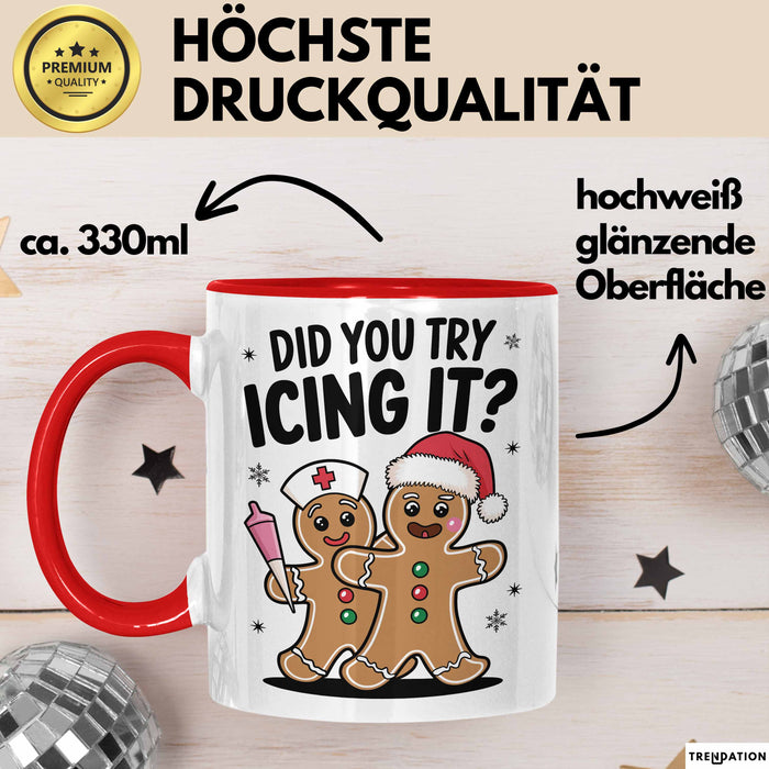Sarkastische Weihnachtsfeier Tasse Geschenk Lustige Geschenkidee Spruch Hast Du Versucht Es Zu Kühlen Rot Trendation