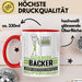 Bäcker Geschenk Tasse Ich Bin Bäcker Aber Sag Doch Einfach Superheld Lustige Geschenkdiee für Bäcker Kaffee-Becher Rot Trendation