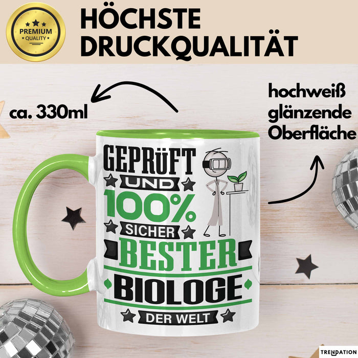 Biologe Geschenk Lustiger Spruch für Biologe Geschenkidee Bester Biologe Der Welt Grün Trendation