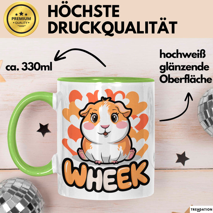 Meerschweinchen Tierliebhaber Tasse Geschenk Lustige Geschenkidee Spruch Wheek Grün Trendation