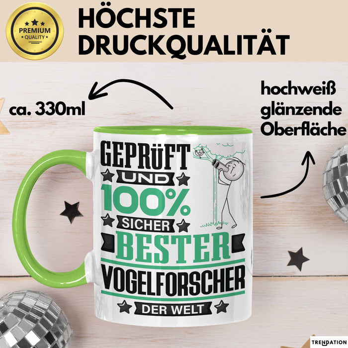 Vogelforscher Geschenk Lustiger Spruch für Vogelforscher Geschenkidee Bester Vogelforscher Der Welt Grün Trendation