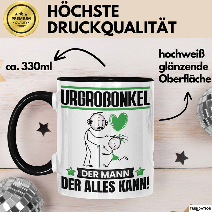 Urgroßonkel Tasse Geschenk für Urgroßonkel Der Mann Der Alles Kann Geschenkidee zum Geburtstag Schwarz Trendation