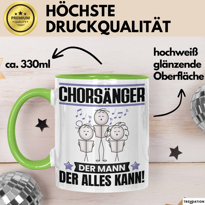 Chorsänger Tasse Geschenk für Chorsänger Der Mann Der Alles Kann Geschenkidee zum Geburtstag Grün Trendation