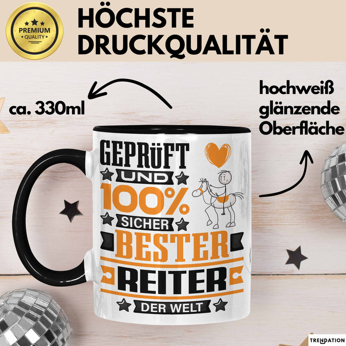 Reiter Geschenk Lustiger Spruch für Reiter Geschenkidee Bester Reiter Der Welt Schwarz Trendation