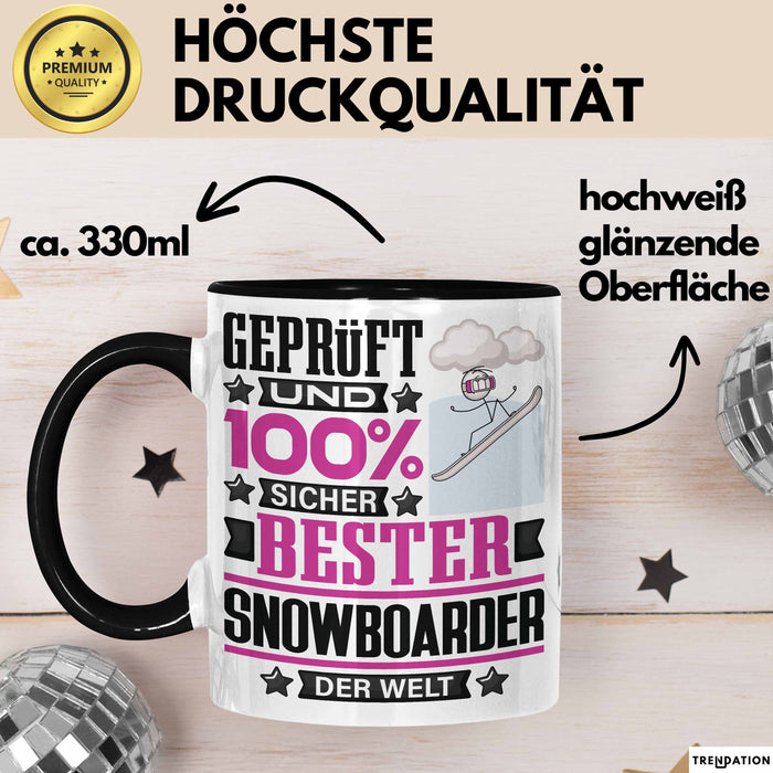 Snowboarder Geschenk Lustiger Spruch für Snowboarder Geschenkidee Bester Snowboarder Der Welt Schwarz Trendation