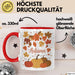 Herbstzeit Tasse Geschenkidee für Herbstliebhaber Rot Trendation