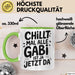Gabi Tasse Geschenk Chillt Mal Alle Gabi Ist Ja Jetzt Da Geschenkidee Becher mit Name Grün Trendation