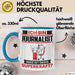 Journalist Tasse Geschenk für Journalist Geburtstag Lustiger Spruch Kaffee-Becher Was Ist Deine Superkraft Blau Trendation