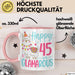 45er Geburtstag Tasse Geschenk Happy 45 And Glamarous Llama Alpaka Liebhaber Geschenkidee zum Geburtstag Rosa Trendation