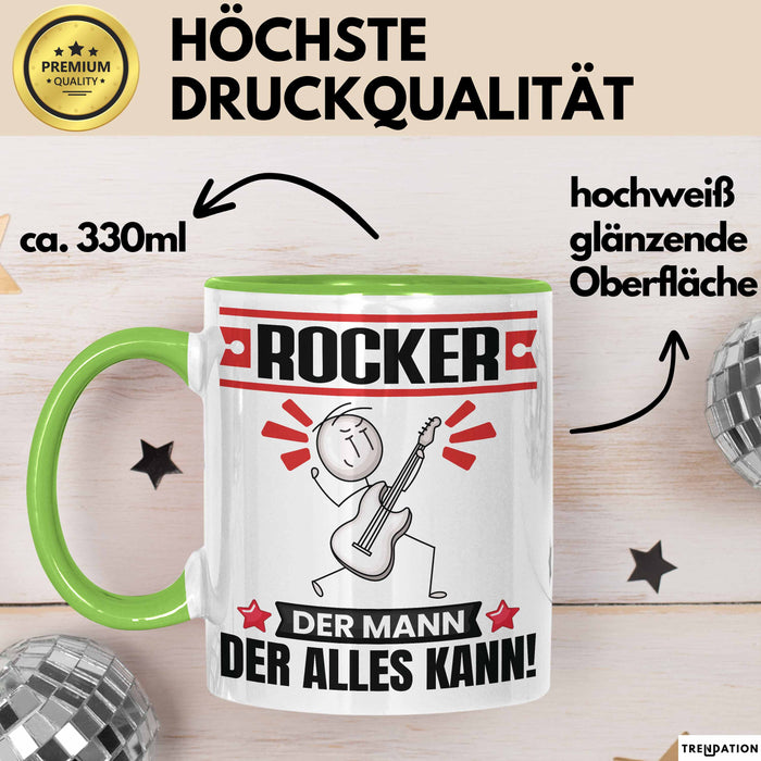Rocker Tasse Geschenk für Rocker Der Mann Der Alles Kann Geschenkidee zum Geburtstag Grün Trendation