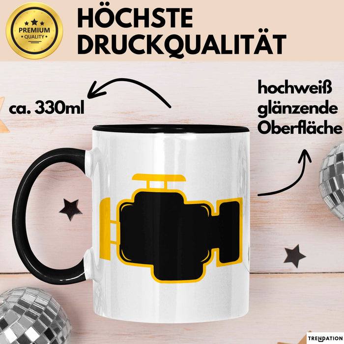 Motorkontrollleuchte Tasse Geschenk Lustige Geschenkidee Trendation