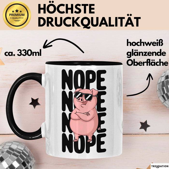 Schweinezüchter Schweine Tier Tasse Becher Geschenk Lustige Geschenkidee Spruch Nö Trendation