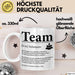 Büroarbeit Kollege Tasse Geschenk Lustige Geschenkidee Spruch Team Definition Weiß Trendation