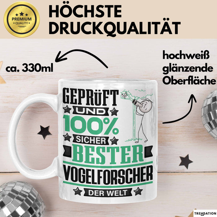 Vogelforscher Geschenk Lustiger Spruch für Vogelforscher Geschenkidee Bester Vogelforscher Der Welt Weiß Trendation