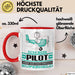 Pilot Geschenk Tasse Ich Bin Pilot Aber Sag Doch Einfach Superheld Lustige Geschenkdiee für Pilot Kaffee-Becher Rot Trendation