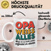 Opa Großvater Tasse Becher Geschenk Lustige Geschenkidee Spruch Opa Weiss Alles Weiß Trendation