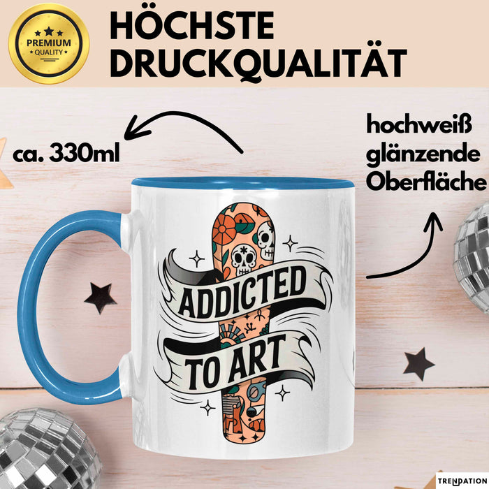 Tattoo Sammler Tasse Geschenk Lustige Geschenkidee Spruch Für Tinten Süchtige Blau Trendation