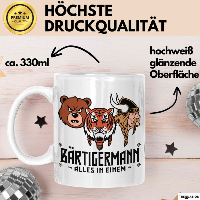 Bärtige Männer Tasse Geschenk Lustige Geschenkidee Spruch Bärtigermann Alles In Einem Weiß Trendation