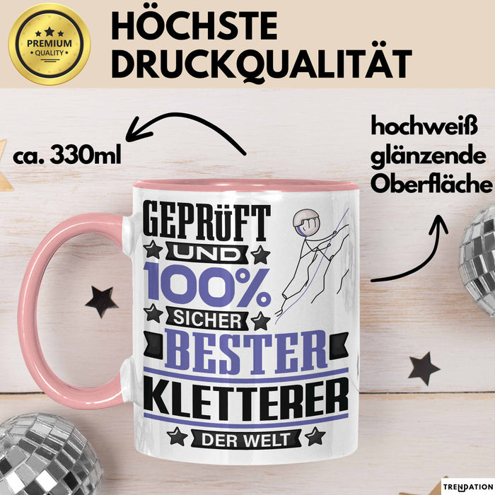 Kletterer Geschenk Lustiger Spruch für Kletterer Geschenkidee Bester Kletterer Der Welt Rosa Trendation