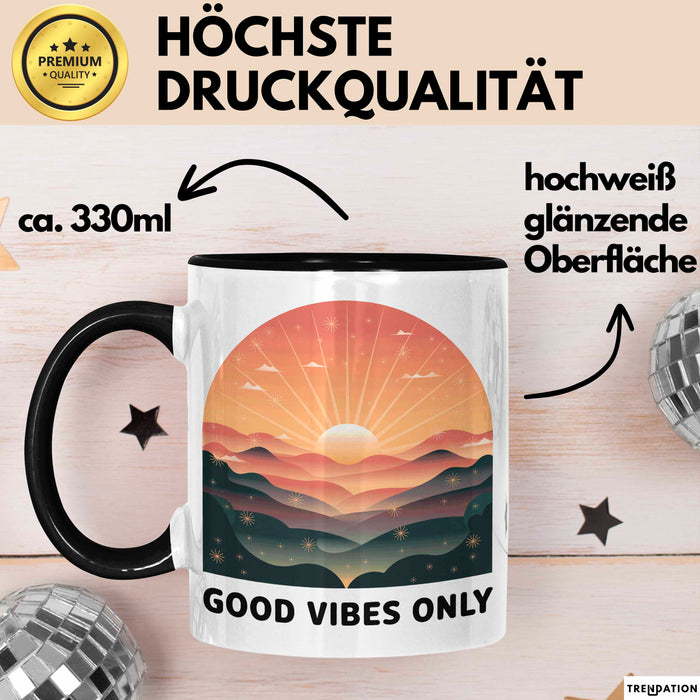 Positive Vibes Tasse Geschenk Lustige Geschenkidee Spruch Für Glückliche Seelen Trendation